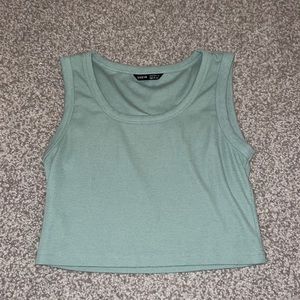 green cropped tank top